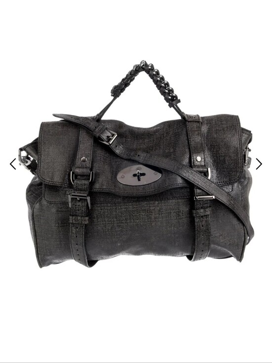 Mulberry Handbags - Mulberry Alexa Metallic Gray Leather Crossbody Bag